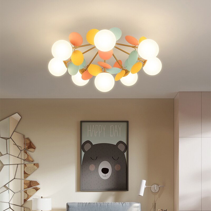 Modern Branch Chandelier with Glass Shades – LED Ceiling Light for Dining Room & Kitchen | Thomler