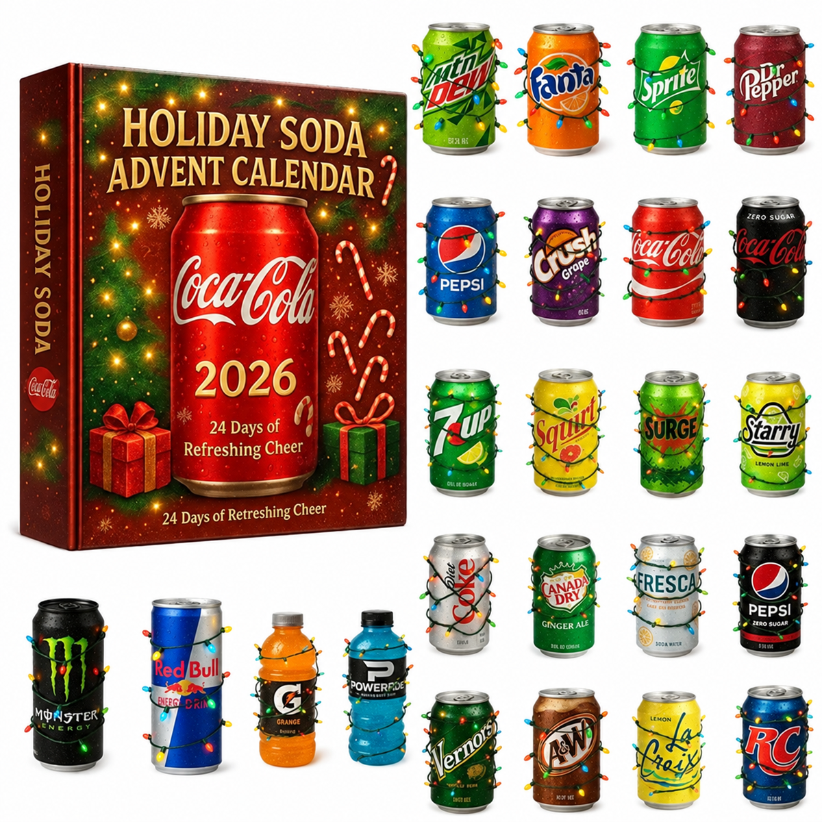 24-Day Holiday Countdown Display with Decorative Spirit Bottle Ornaments – Collectible December Tradition Set | Thomler