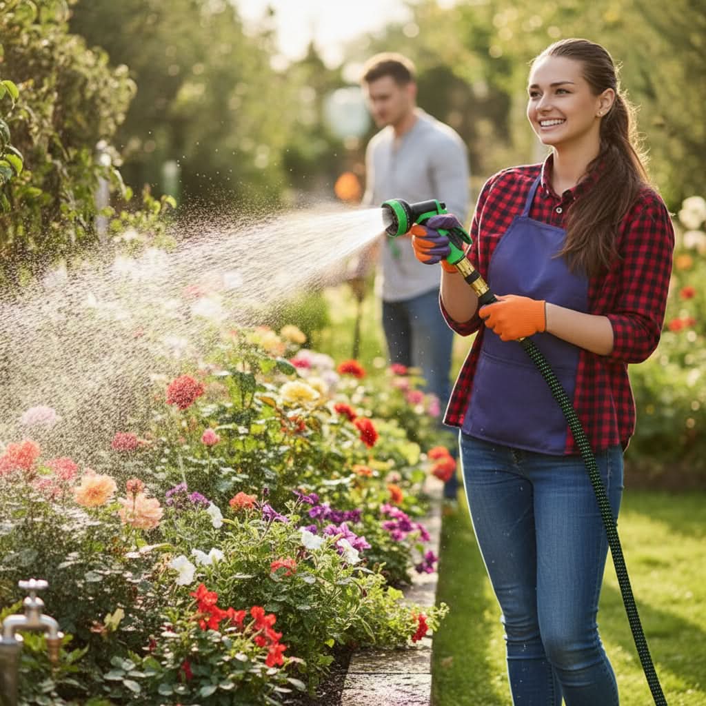 Expandable Garden Hose with Spray Nozzle for Lawn Watering & Car Wash | Lightweight Flexible Water Hose for Yard Irrigation & Outdoor | Thomler