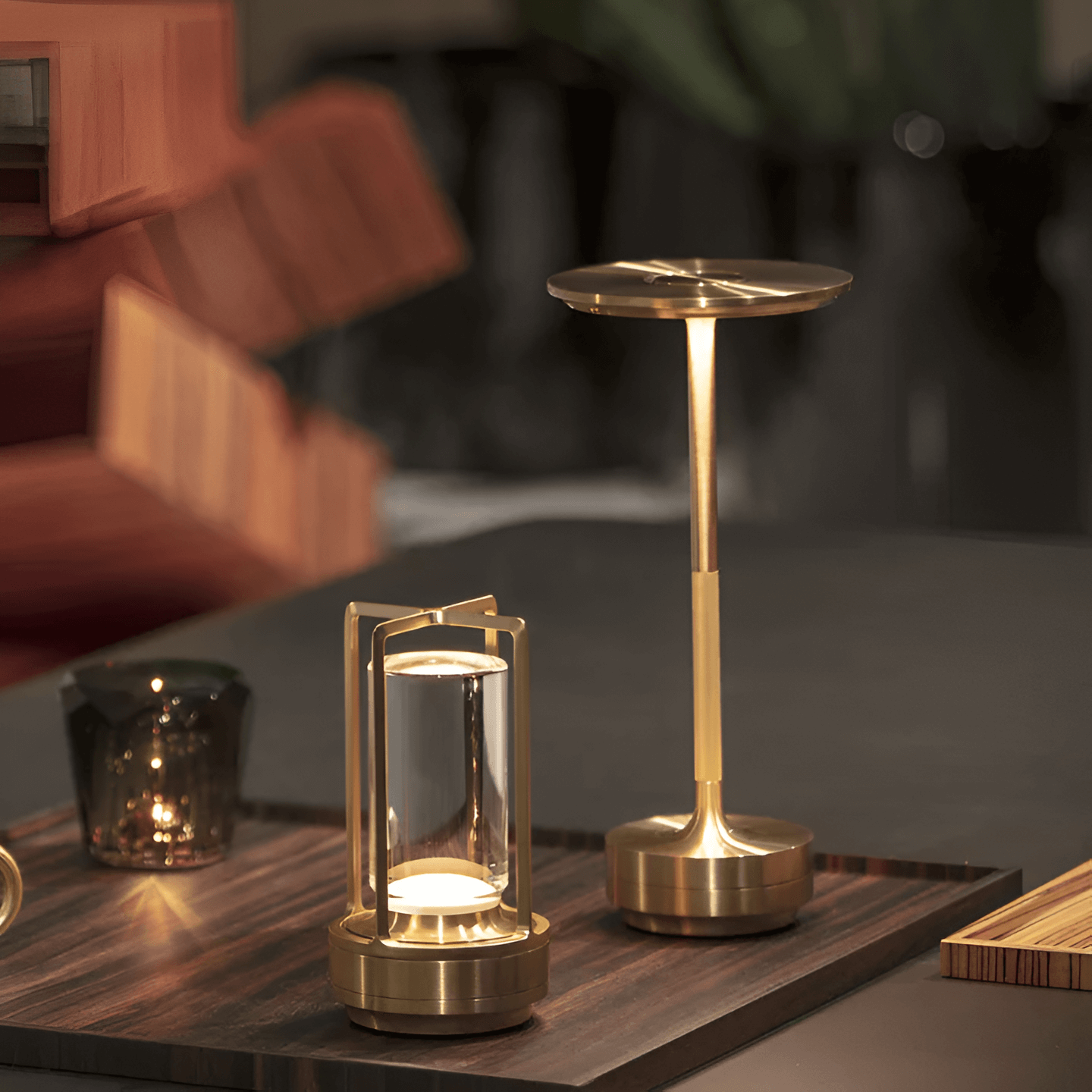 Table Lamp Wireless Rechargeable Touch Dimmable Modern Bedroom Restaurant Cordless Ambient Lighting | Thomler