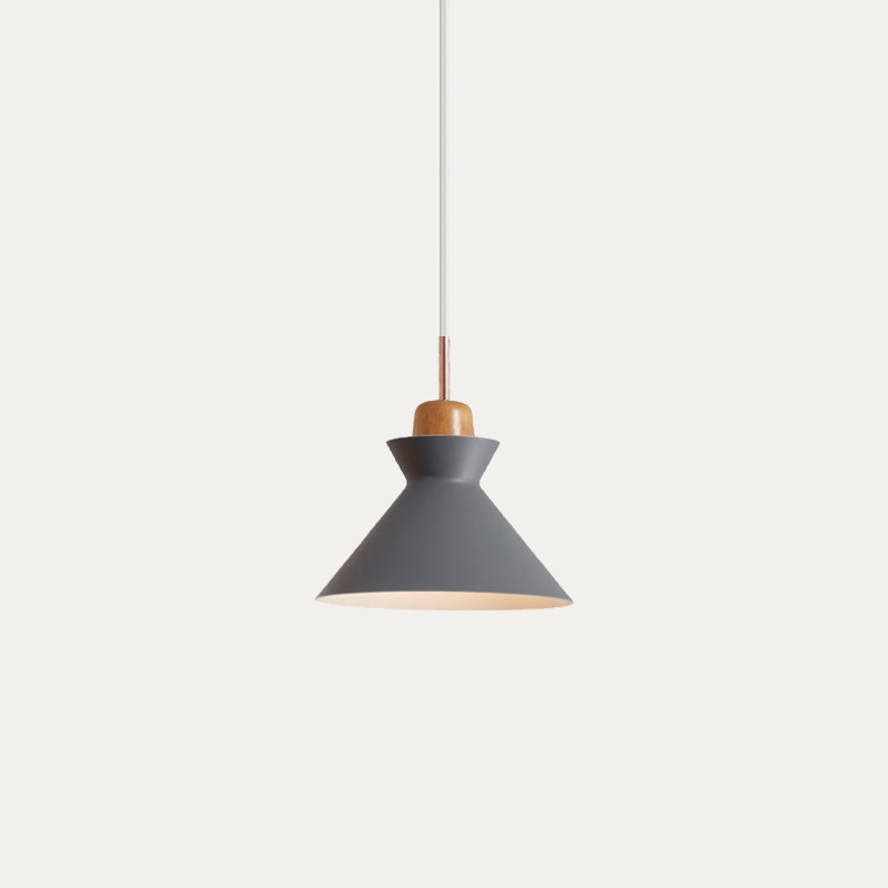 Pendant Light Wood 11 in E27 60W Scandinavian Style Living Room Bedroom Ceiling Lamp | Thomler