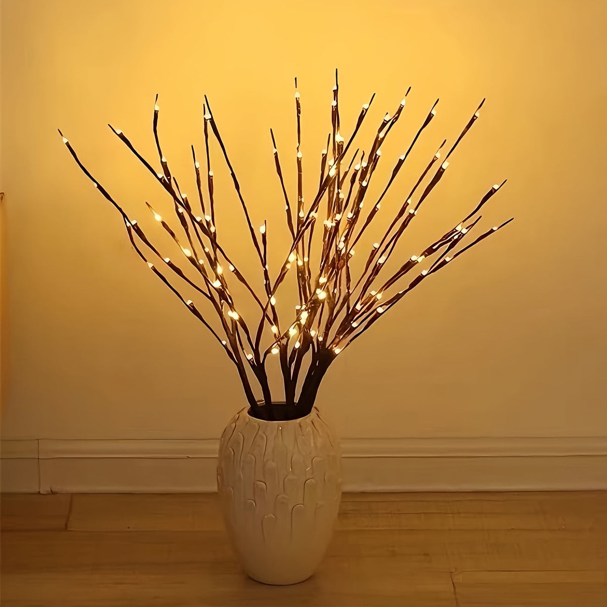 Illuminated Twig Branches with Flower Bulbs – Battery Operated Decorative Lights (Set of 2) | Thomler