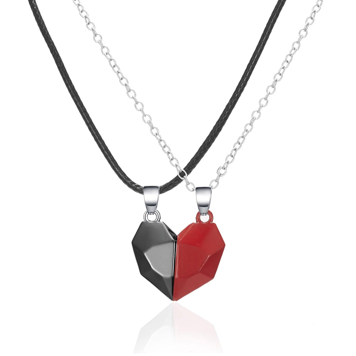 Magnetic Heart Pendant Necklaces for Couples – Matching His & Hers Set with Gold-Plated Finish – Two Interlocking Hearts – Gift for | Thomler