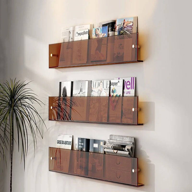 Wall Shelf PVC 80.0 cm 31.5" Floating Magazine Storage Living Room Office Book Display Rack Organiser | Thomler