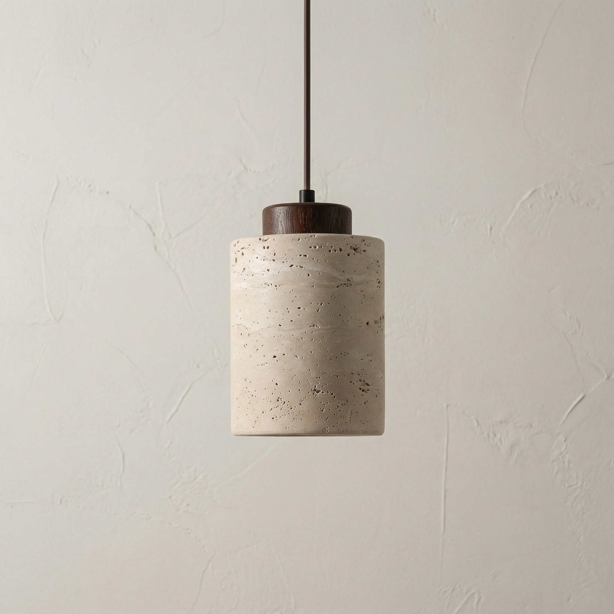 Textured Stone Shade Hanging Light with Natural Grain Finish for Kitchen Island Dining Room Modern Minimalist Ceiling Fixture | Thomler