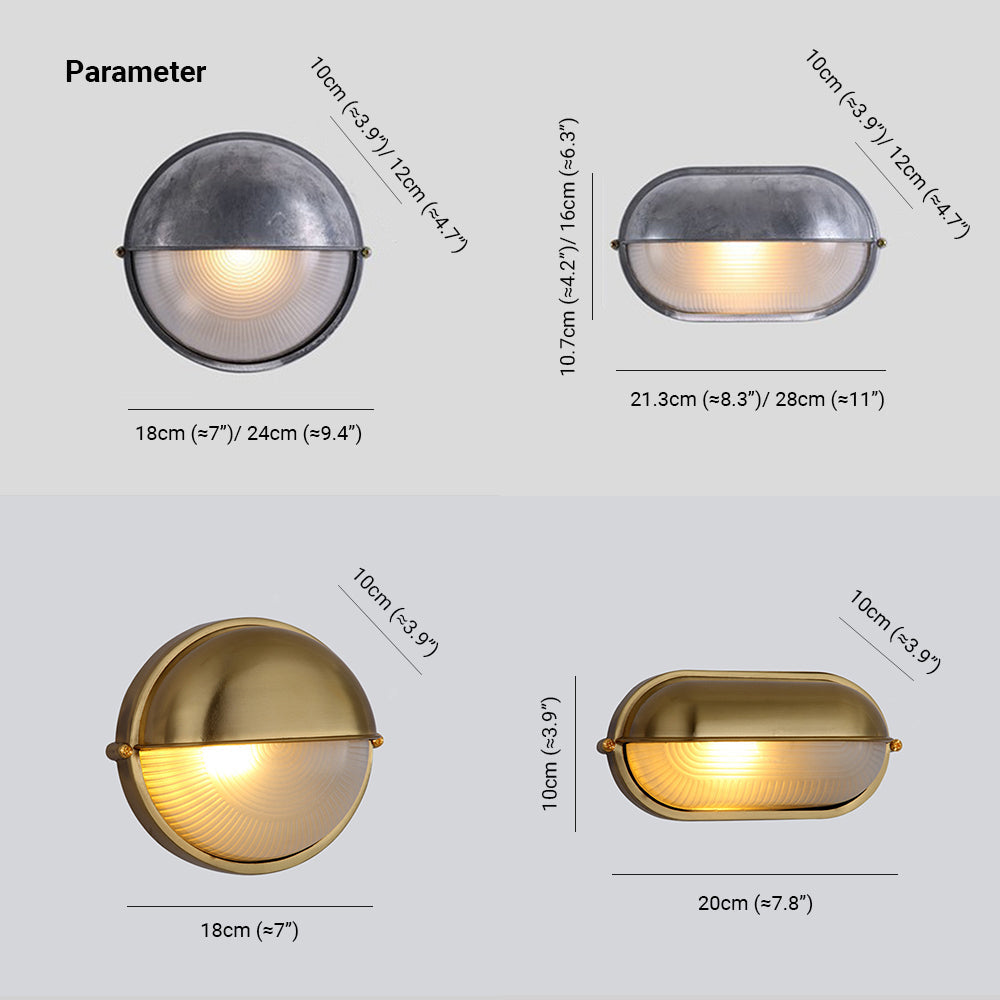 Contemporary Cylindrical Weatherproof Exterior Sconce – Hardwired Metal & Glass in Gold or Silver Finish – IP65 Rated for Patio, Deck & | Thomler