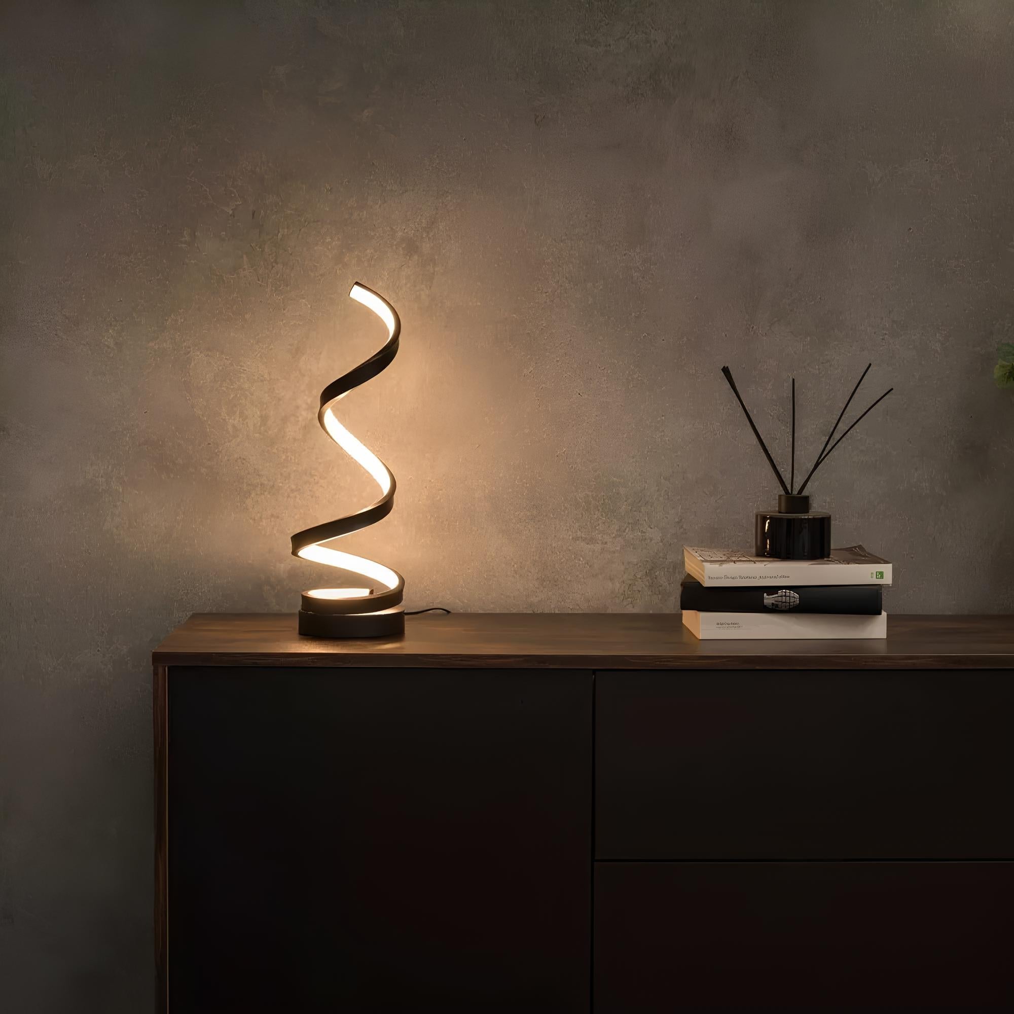 Curved Metal Desk Lamp with Dimmable LED Light and 3 Color Modes for Bedroom Office and Living Room | Thomler