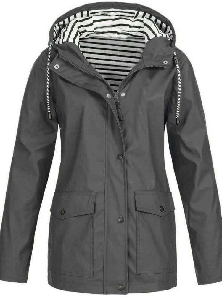 Women's Hooded Long Raincoat – Windproof All-Weather Jacket for Work, Travel & Everyday | Thomler