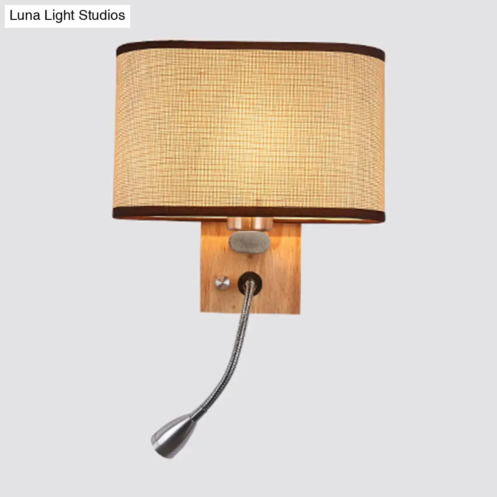 Wall-Mounted Reading Light with Adjustable Spotlight & Fabric Shade – Modern Sconce for Bedroom, Bedside Accent Lighting | Thomler