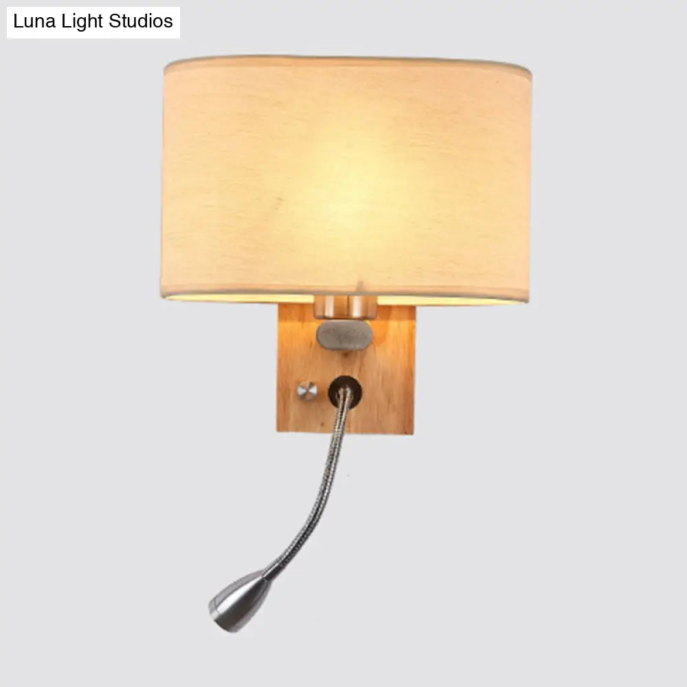 Wall-Mounted Reading Light with Adjustable Spotlight & Fabric Shade – Modern Sconce for Bedroom, Bedside Accent Lighting | Thomler