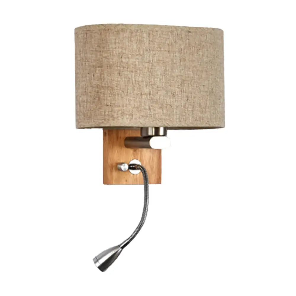 Wall-Mounted Reading Light with Adjustable Spotlight & Fabric Shade – Modern Sconce for Bedroom, Bedside Accent Lighting | Thomler