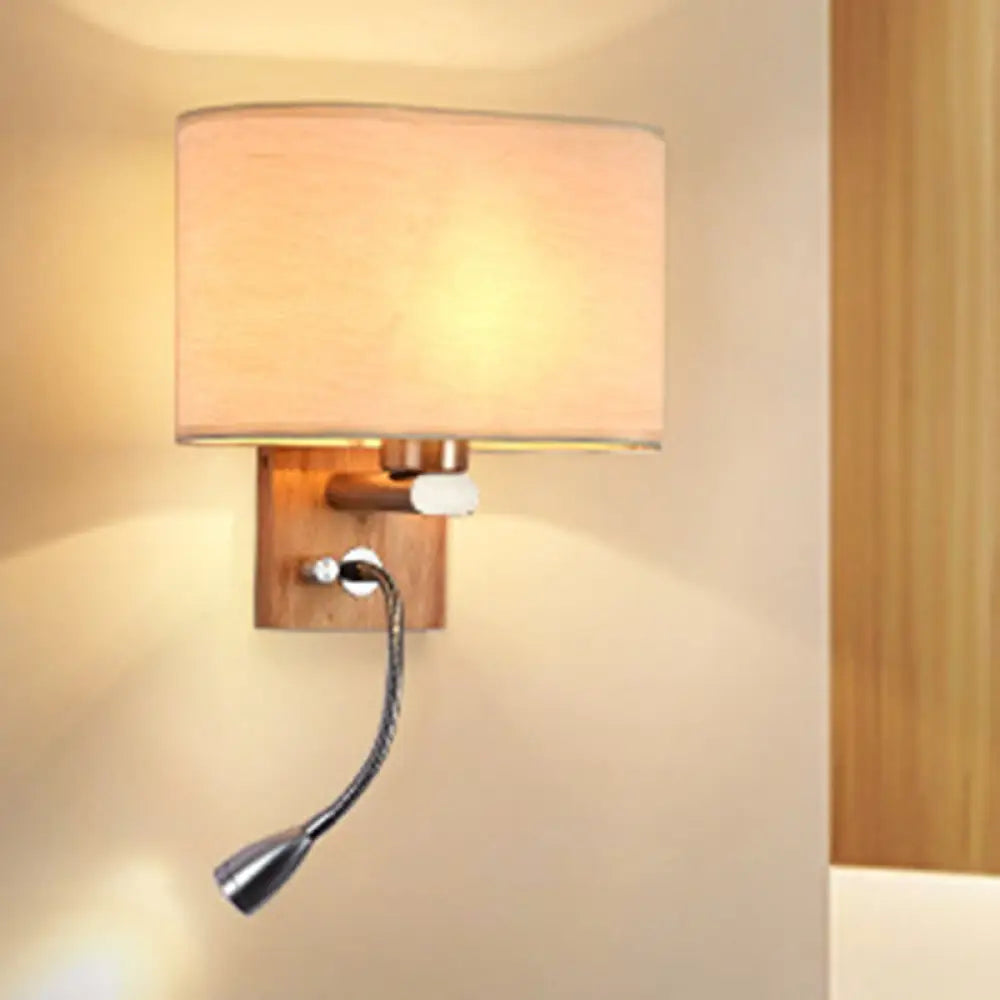 Wall-Mounted Reading Light with Adjustable Spotlight & Fabric Shade – Modern Sconce for Bedroom, Bedside Accent Lighting | Thomler