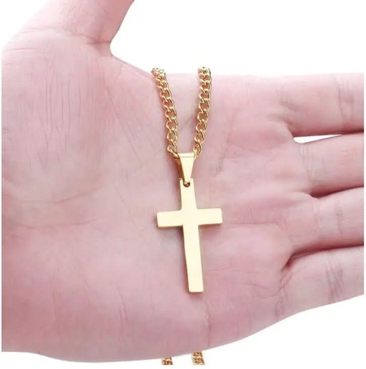 Stainless Steel Cross Pendant Necklace for Men – 24 in Chain, Religious Symbol Jewelry for Everyday & Casual Wear | Thomler