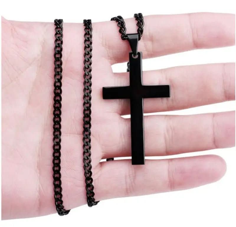 Stainless Steel Cross Pendant Necklace for Men – 24 in Chain, Religious Symbol Jewelry for Everyday & Casual Wear | Thomler