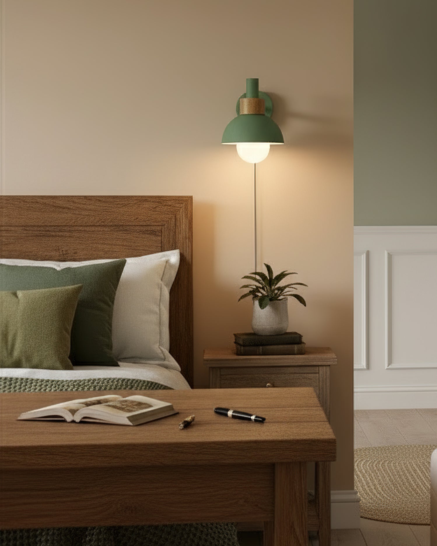 Wall Lamp Metal Wood 5.9 in Indoor Decorative LED E26 E27 Accent Lighting | Thomler