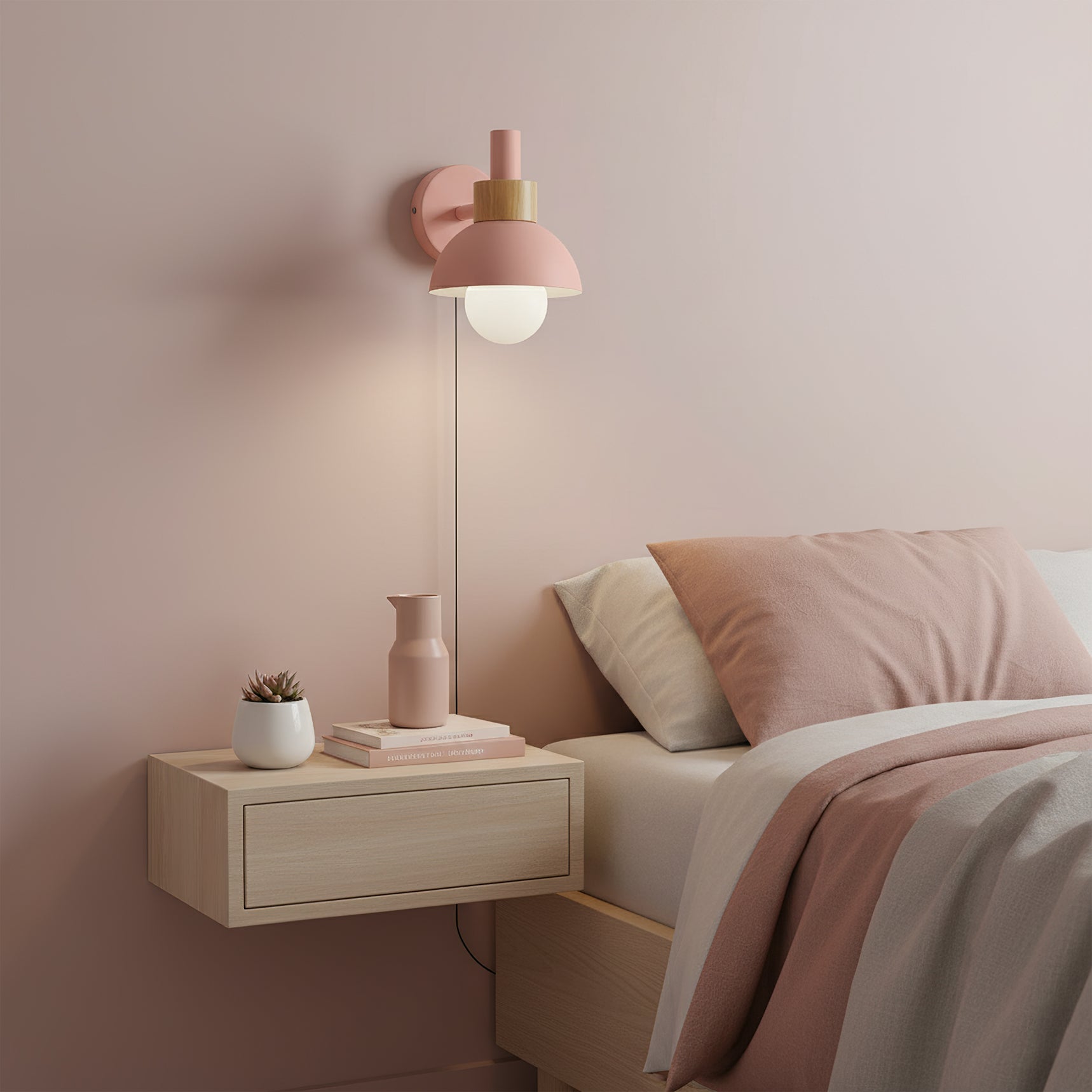 Wall Lamp Metal Wood 5.9 in Indoor Decorative LED E26 E27 Accent Lighting | Thomler