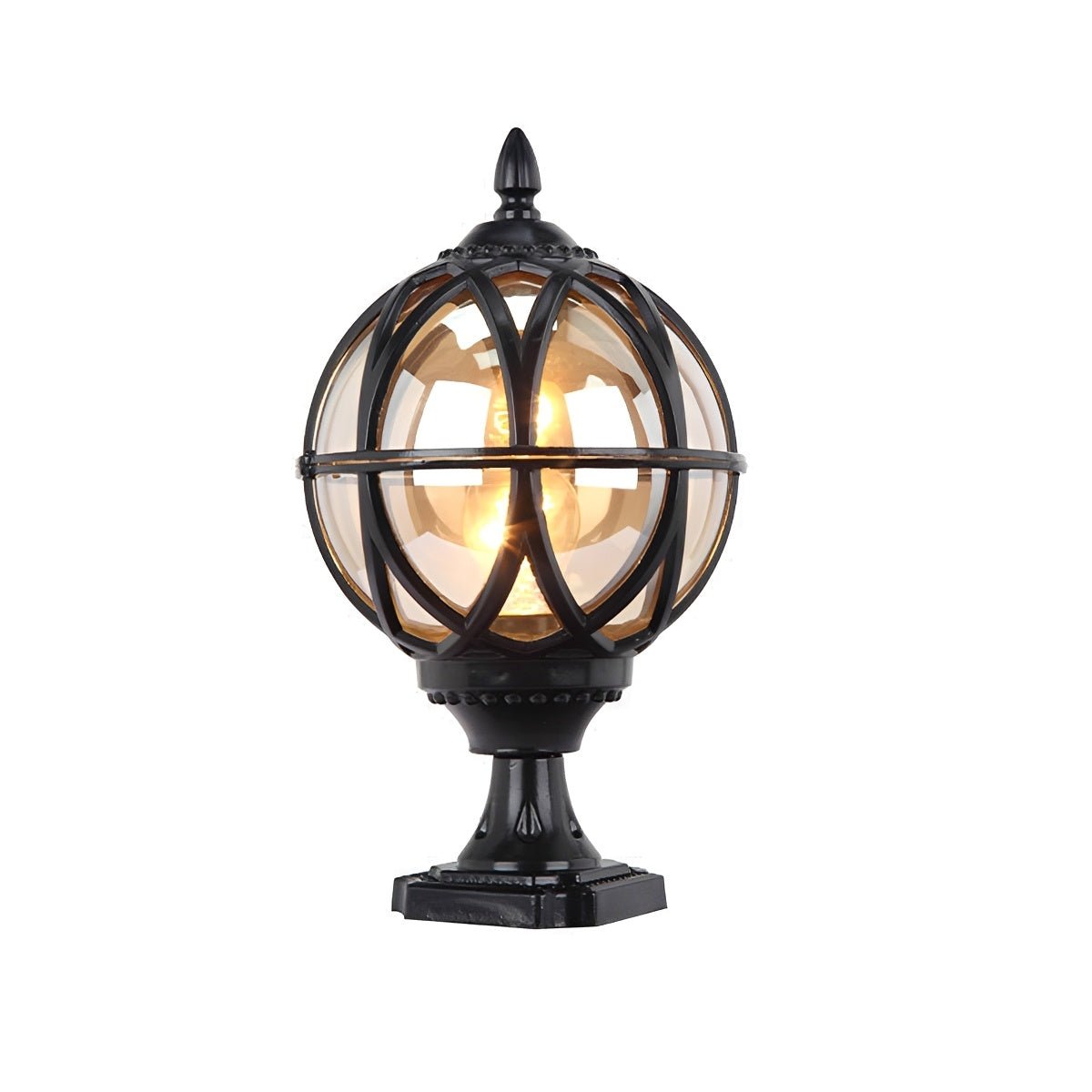 Spherical Pillar Cap Lantern for Decks, Patios & Fences – Weather-Resistant Orb Fixture | Thomler