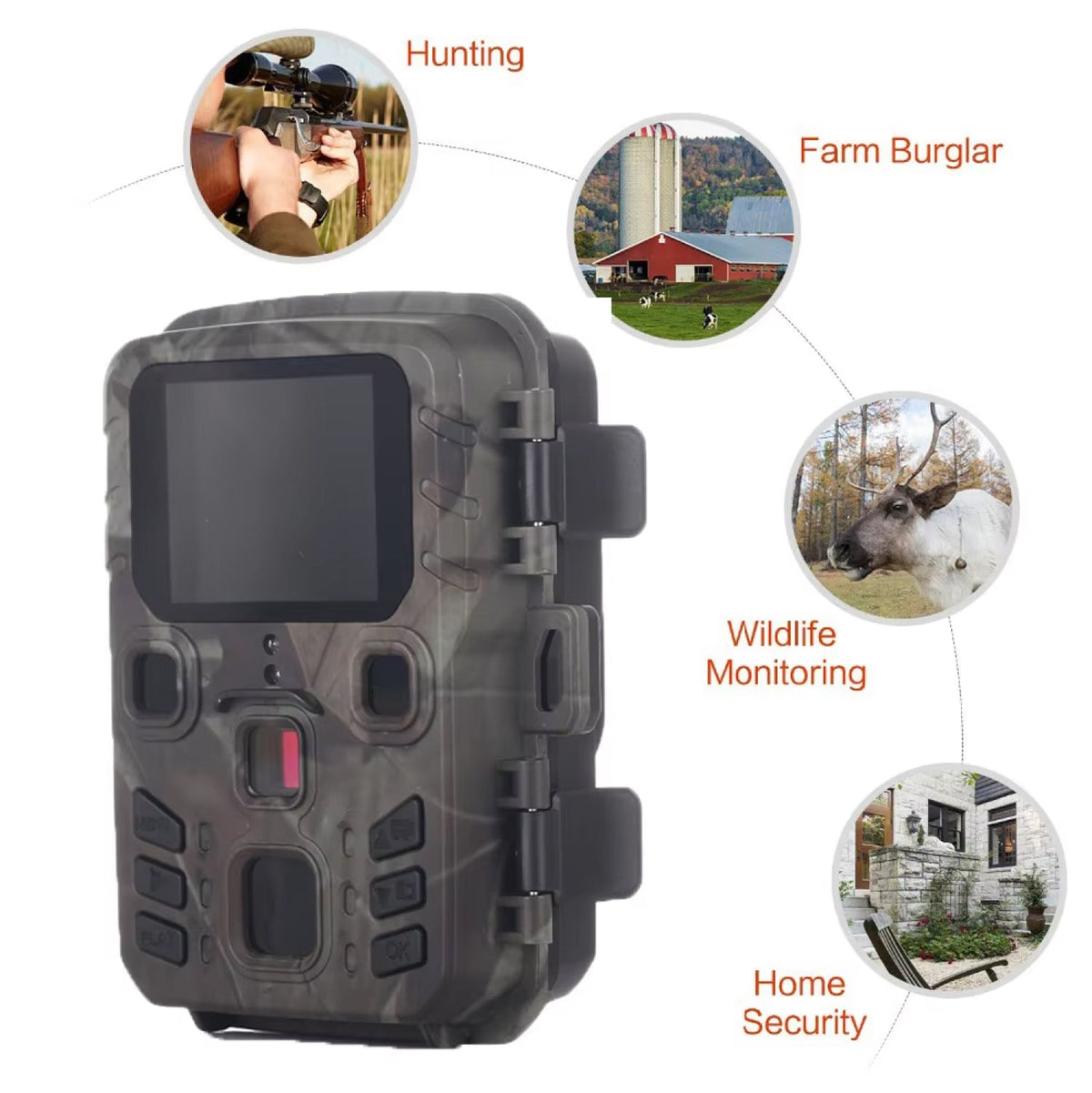 WiFi Trail Camera with Night Vision & Motion Sensor for Outdoor Wildlife Observation & Property Security Monitoring | Thomler
