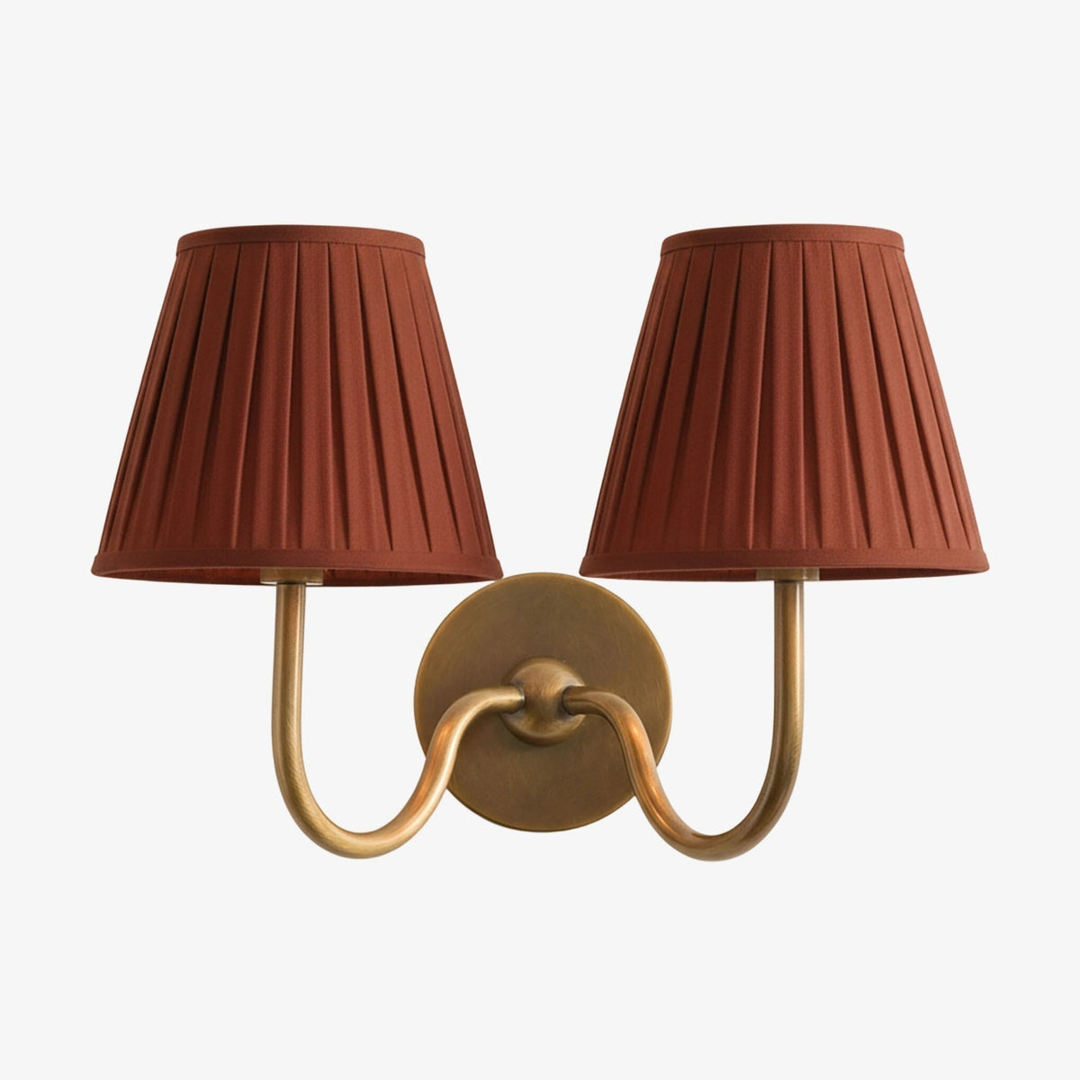 Brass Sconce with Fabric Drum Shade – 1 or 2 Light Hardwired Fixture for Bedroom, Hallway & Living Room | Thomler