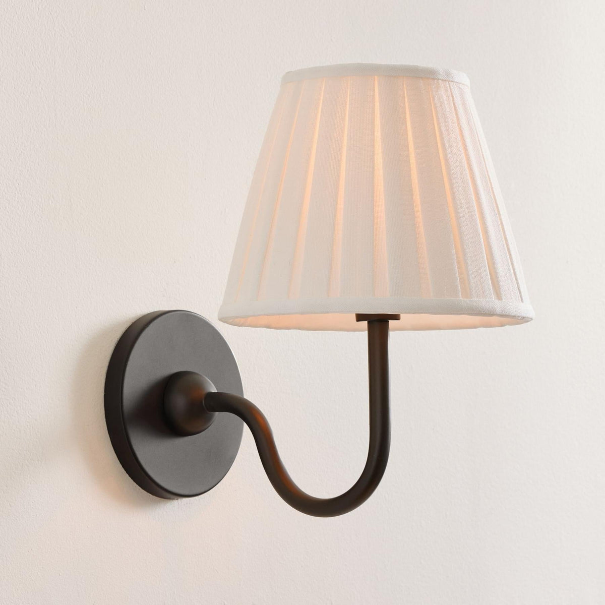 Brass Sconce with Fabric Drum Shade – 1 or 2 Light Hardwired Fixture for Bedroom, Hallway & Living Room | Thomler
