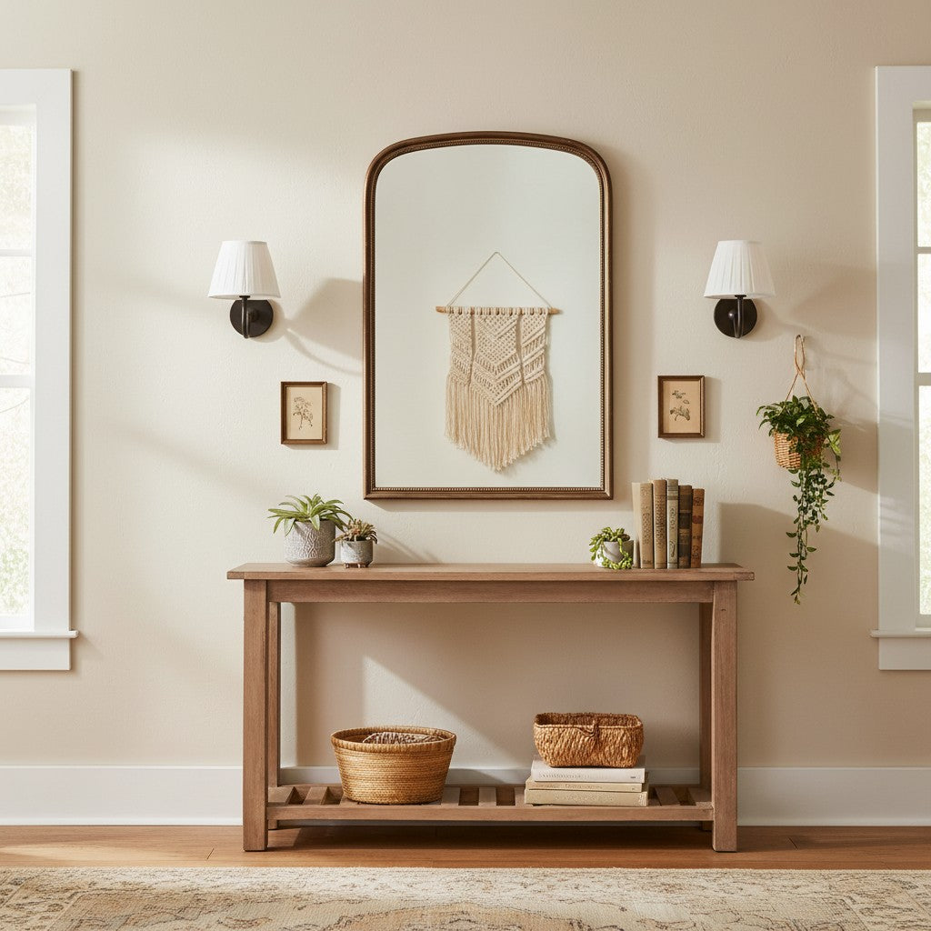 Brass Sconce with Fabric Drum Shade – 1 or 2 Light Hardwired Fixture for Bedroom, Hallway & Living Room | Thomler
