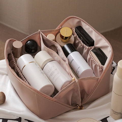 Travel Makeup Organizer Bag with Multiple Compartments for Toiletries & Cosmetics – Compact Storage Pouch for Women | Thomler