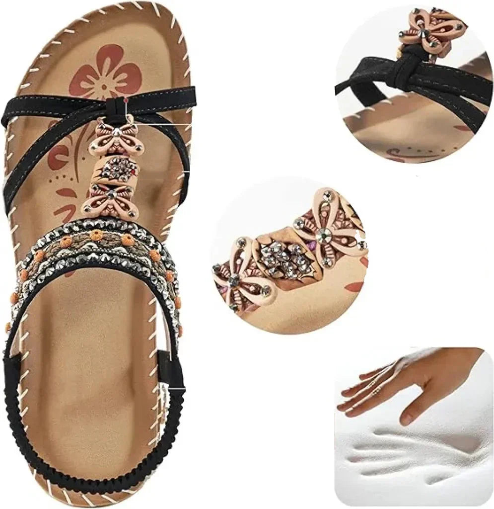 Women's Orthopedic Platform Sandals with Arch Support and Cushioned Footbed for All-Day Comfort | Stability Plus Sole for Walking | Thomler