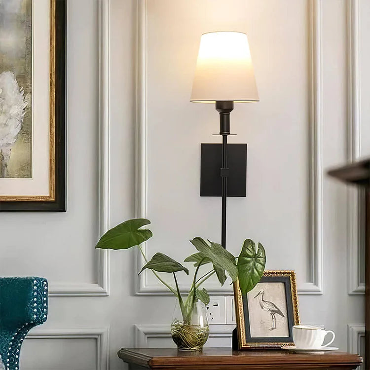 Wall Lamp Iron Fabric 58.0 cm Wireless Rechargeable Gold Black Silver Indoor Outdoor Remote Controlled Reading Light | Thomler