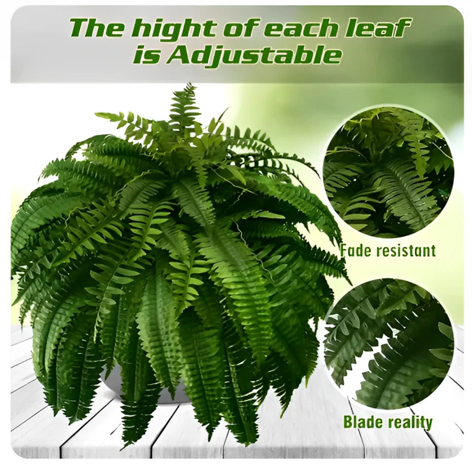 Outdoor Faux Fern Bush – Weatherproof Synthetic Greenery for Porch, Patio & Yard Decor | Thomler