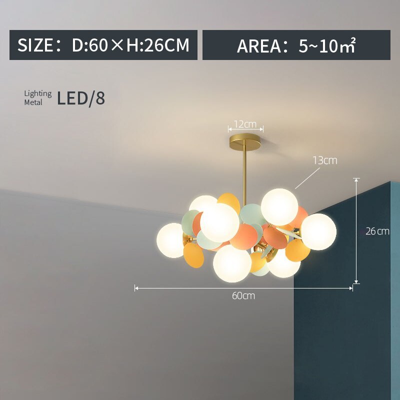 Modern Glass Acrylic Flower Branch LED Chandelier with Color Changing Light for Dining Room & Living Space | Thomler