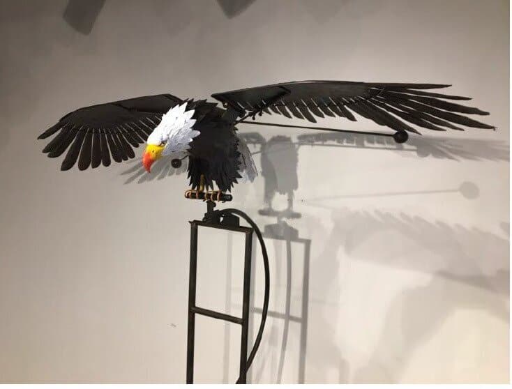 Metal Spinning Garden Wind Spinner Sculpture for Yard Outdoor Lawn Ornament Kinetic Windmill Decor Bird Eagle Owl Patio Balcony Decorative | Thomler