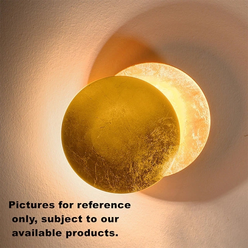 Metal LED Wall Sconce Round Moon Design for Living Room & Bedroom | Thomler