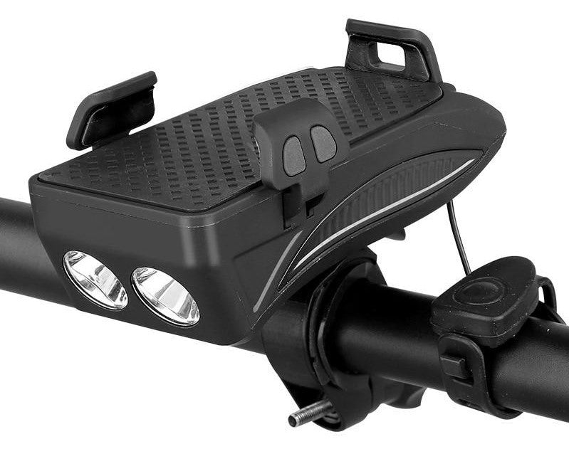 4-in-1 Bike Mount Phone Holder with Power Bank, LED Light & Horn for Cycling | Thomler