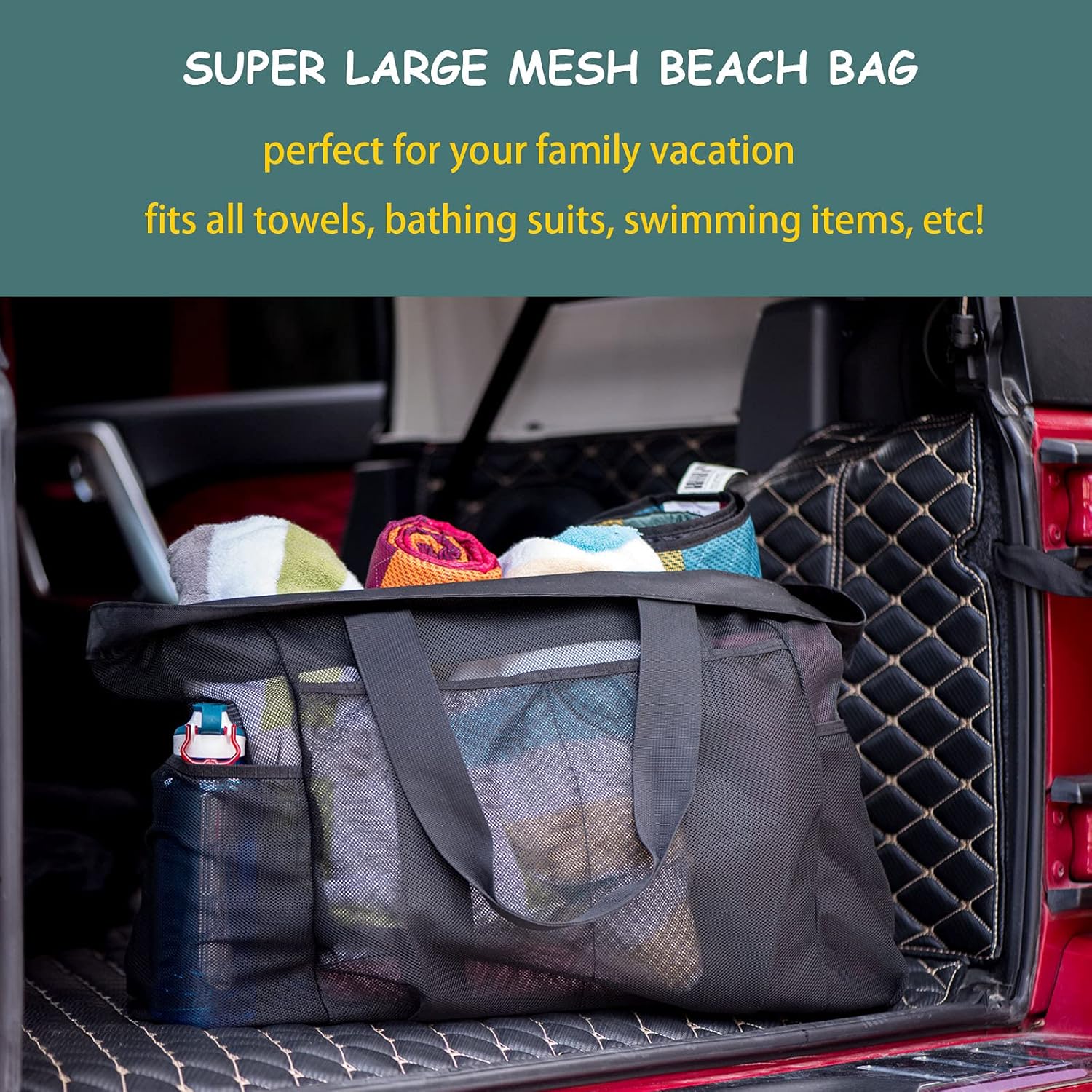 Oversized Breathable Carryall Bag with Secured Pocket for Summer Outings, Pool Days & Family Trips | Thomler