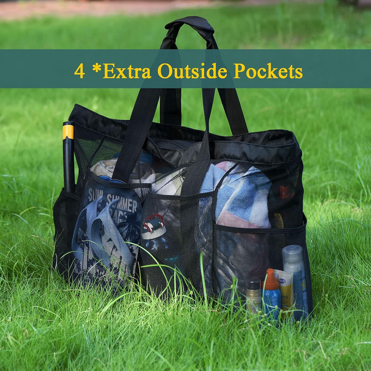 Oversized Breathable Carryall Bag with Secured Pocket for Summer Outings, Pool Days & Family Trips | Thomler