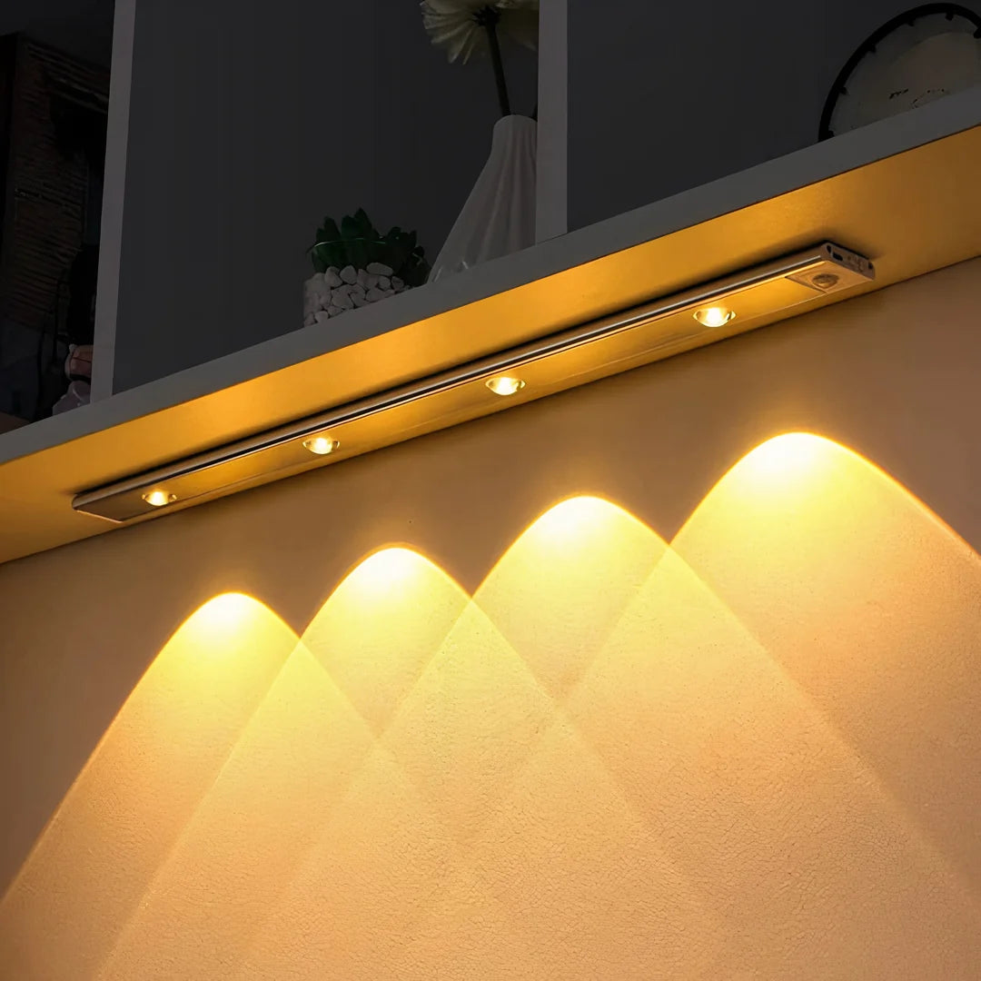 Rechargeable Motion-Sensing LED Under-Cabinet Light Bar with Magnetic Mount & USB-C Charging | Thomler