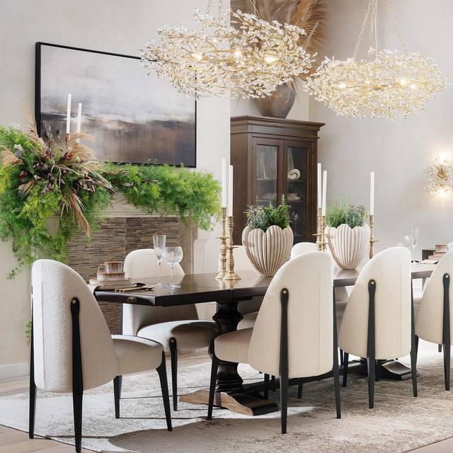 Round Multi-Light Statement Chandelier 39-60 in 6-12 Sockets Metal Crown for Dining Room Foyer Entryway Living Room | Thomler