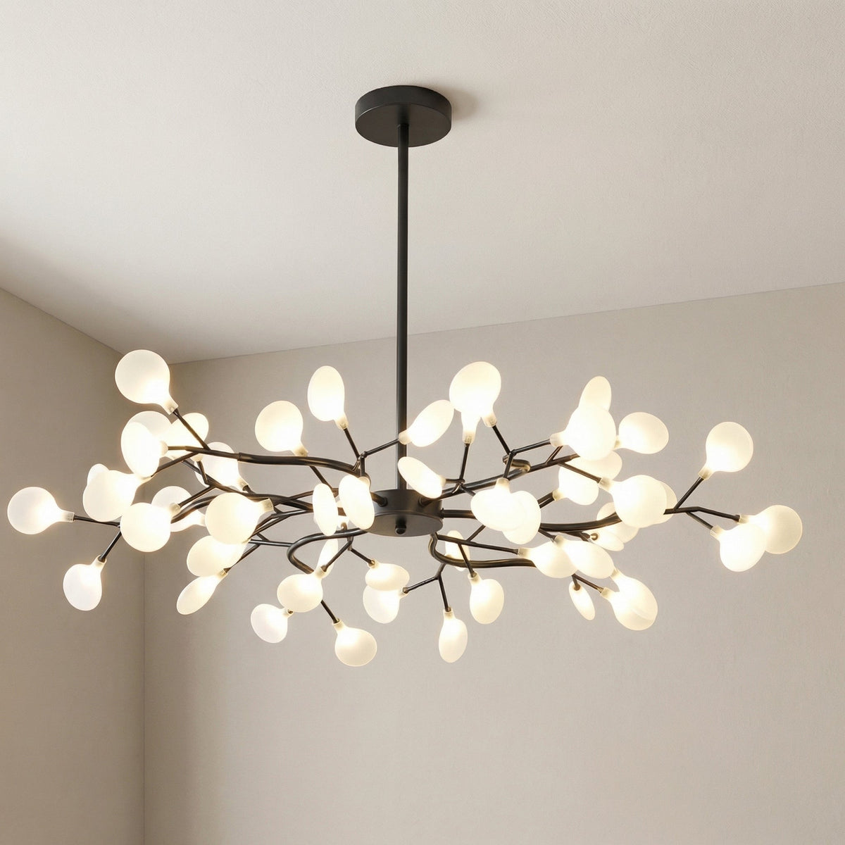 Branch Chandelier with Acrylic Globes – Cascading LED Statement Light for Dining Room & Living Room – Modern Tree Design – Warm White | Thomler