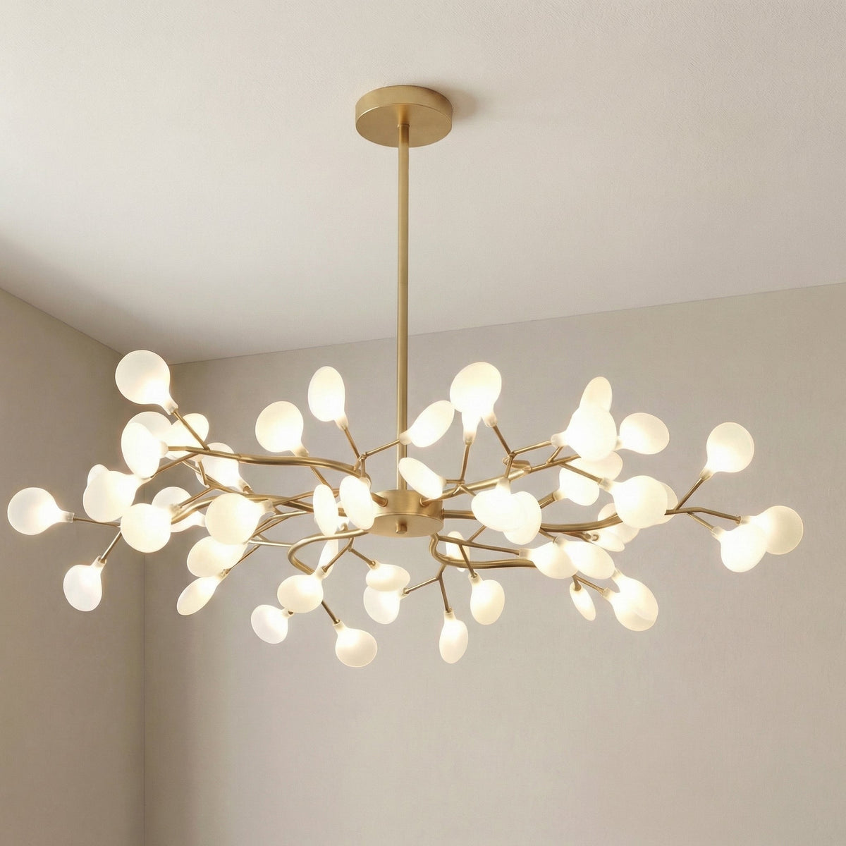 Branch Chandelier with Acrylic Globes – Cascading LED Statement Light for Dining Room & Living Room – Modern Tree Design – Warm White | Thomler