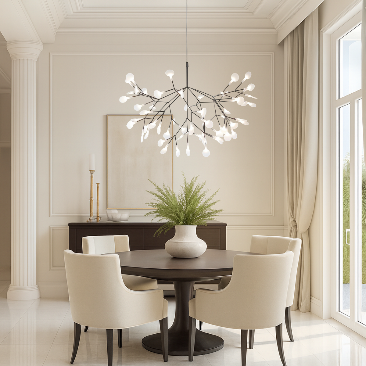 Acrylic Branch Chandelier 31 in Modern Nordic Multi-Light Fixture Dining Room Living Room Bedroom Entryway Adjustable Height | Thomler