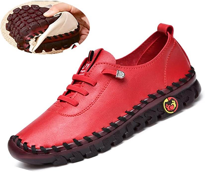 Orthopedic Arch Support Slip-On Loafers for Women – Leather Flats with Anti-Slip Sole for Plantar Fasciitis Relief, All-Day Comfort & | Thomler