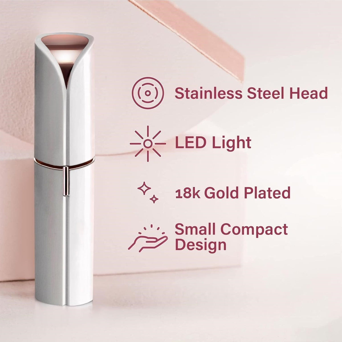 Women's Electric Facial Trimmer for Eyebrows, Peach Fuzz & Upper Lip Hair – Rechargeable Dermaplaning Tool | Thomler