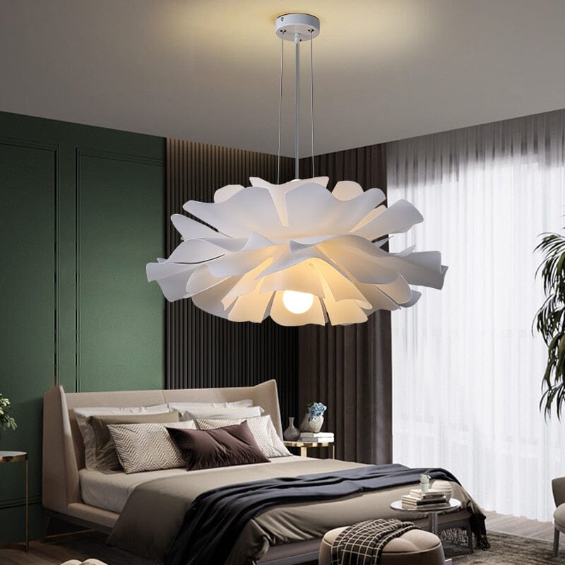 Pendant Light Acrylic Flower 80.0 cm White Living Room Dining Room Sculptural Hanging Ceiling Lamp LED Compatible | Thomler
