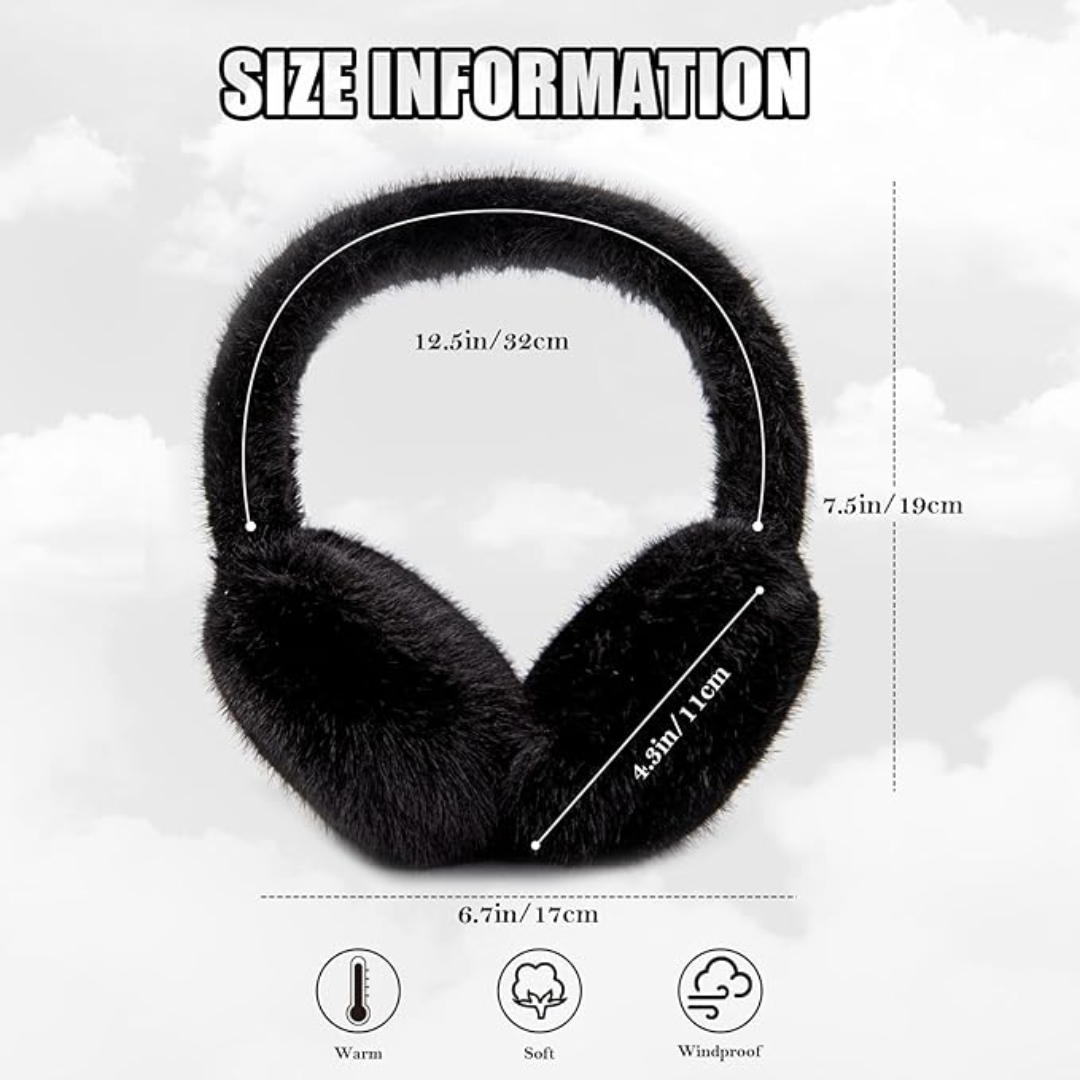 Foldable Winter Earmuffs with Plush Synthetic Fur for Women & Men – Adjustable Compact Ear Covers for Cold Weather | Thomler