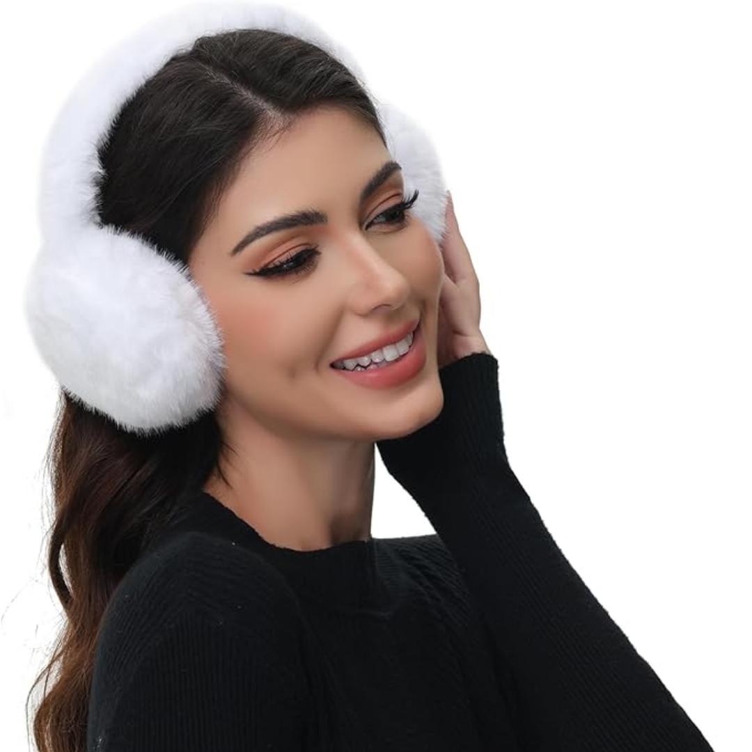 Foldable Winter Earmuffs with Plush Synthetic Fur for Women & Men – Adjustable Compact Ear Covers for Cold Weather | Thomler