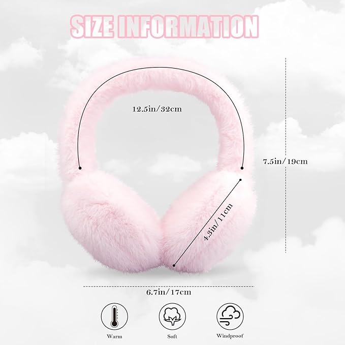 Foldable Winter Earmuffs with Plush Synthetic Fur for Women & Men – Adjustable Compact Ear Covers for Cold Weather | Thomler