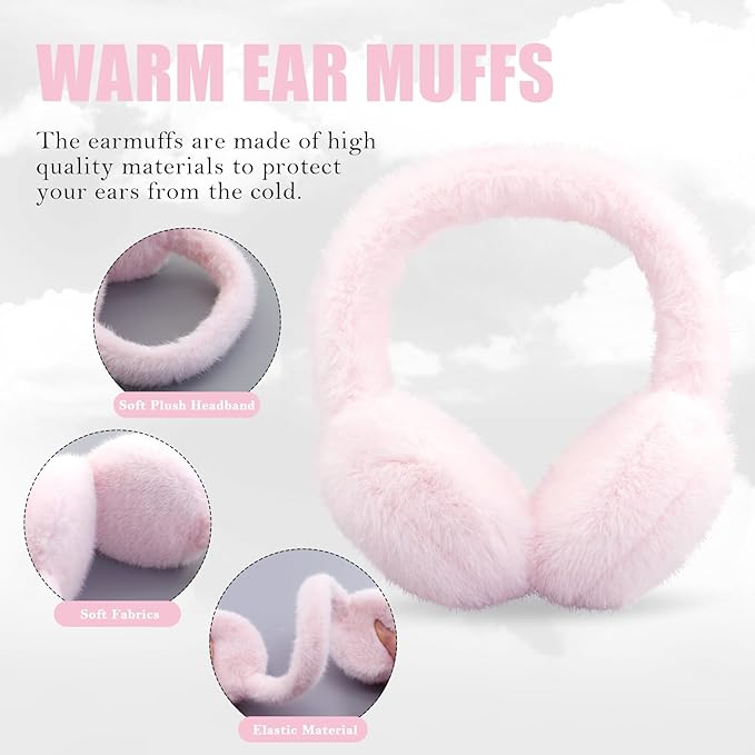 Foldable Winter Earmuffs with Plush Synthetic Fur for Women & Men – Adjustable Compact Ear Covers for Cold Weather | Thomler