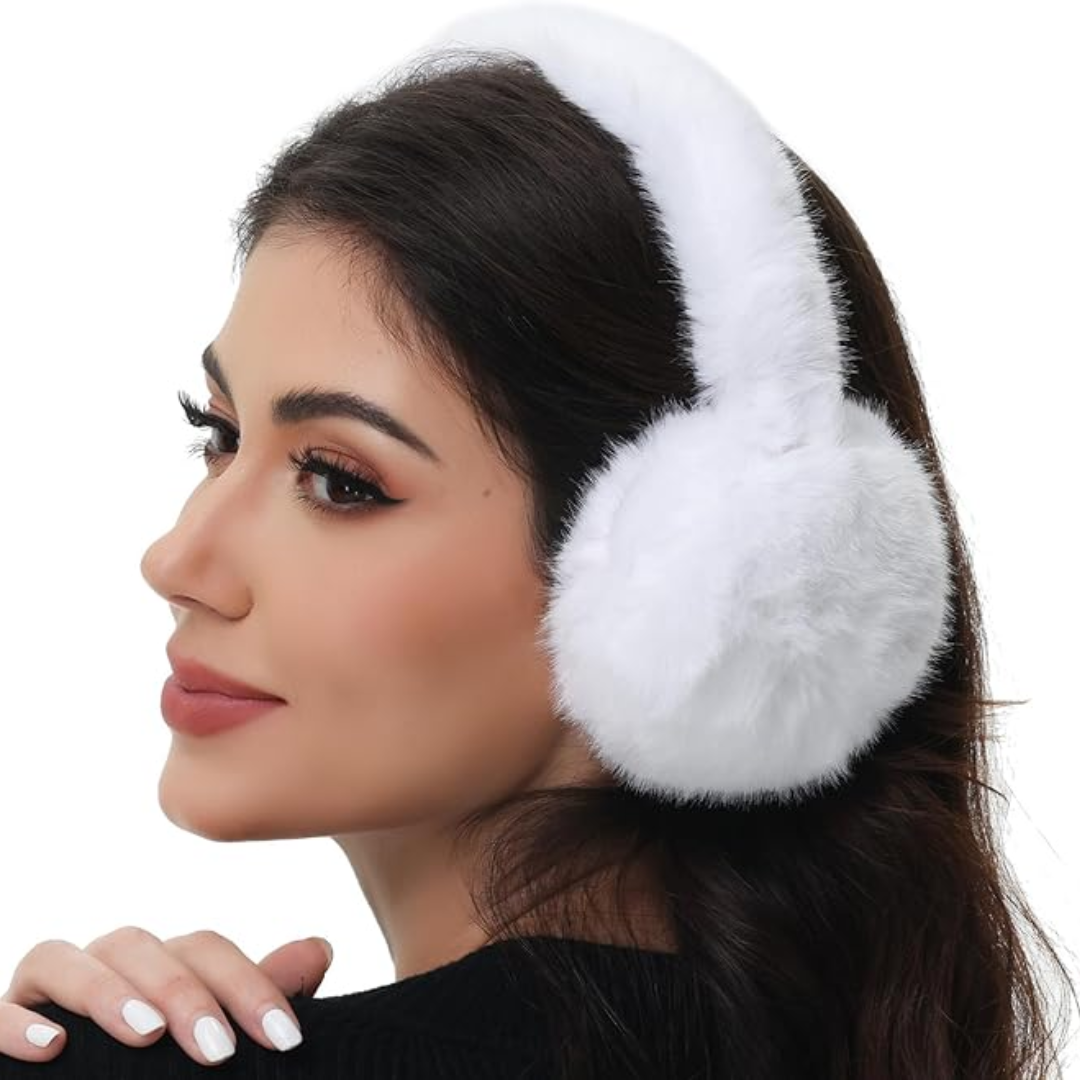 Foldable Winter Earmuffs with Plush Synthetic Fur for Women & Men – Adjustable Compact Ear Covers for Cold Weather | Thomler