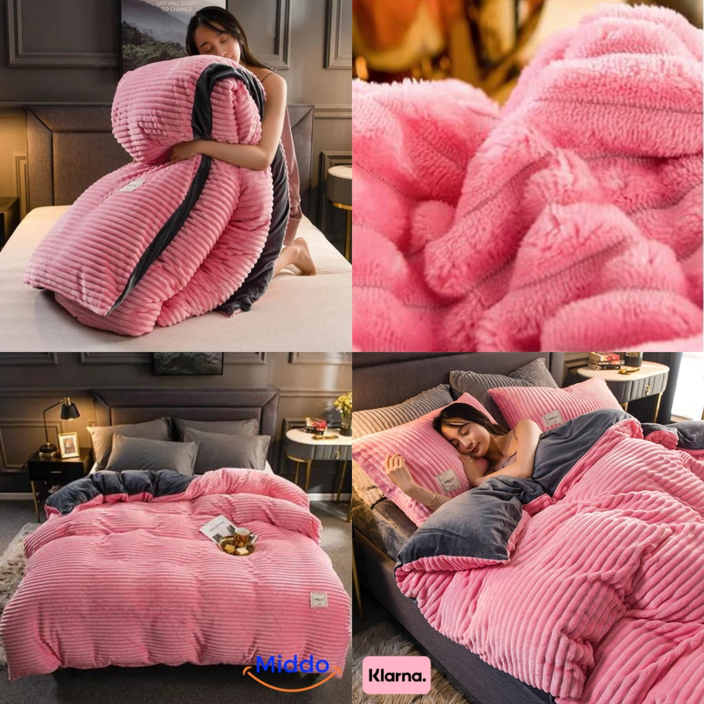 Plush Coral Fleece Duvet Cover Set – Ultra-Soft Twin to King Bed Warmth for Year-Round Comfort | Thomler