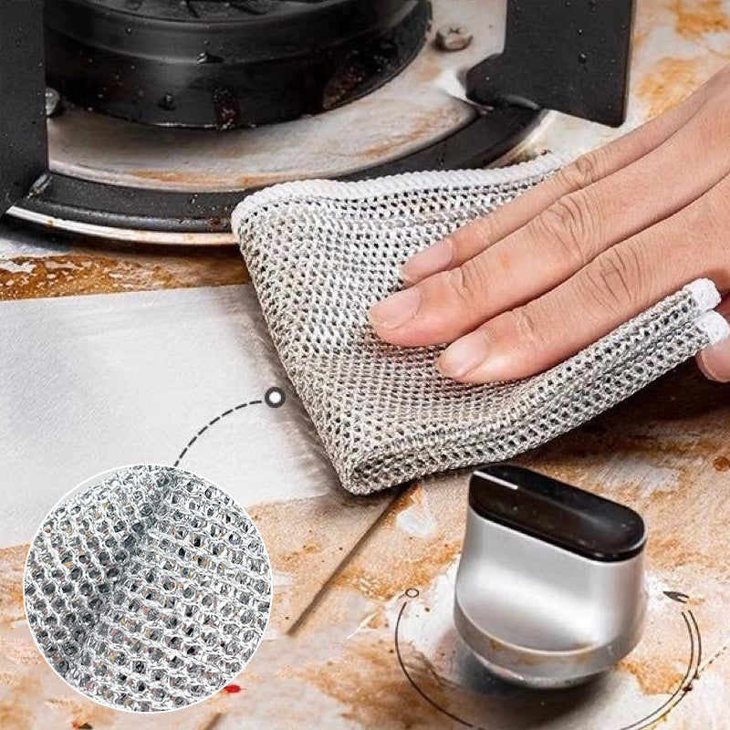 Nylon Mesh Dishcloth Set Safe for Nonstick Cookware Kitchen Cleaning Cloth Reusable Scouring Pad for Pots Pans Dishes Countertops | Thomler